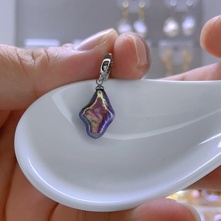 银S925镶嵌淡水珍珠颈饰10