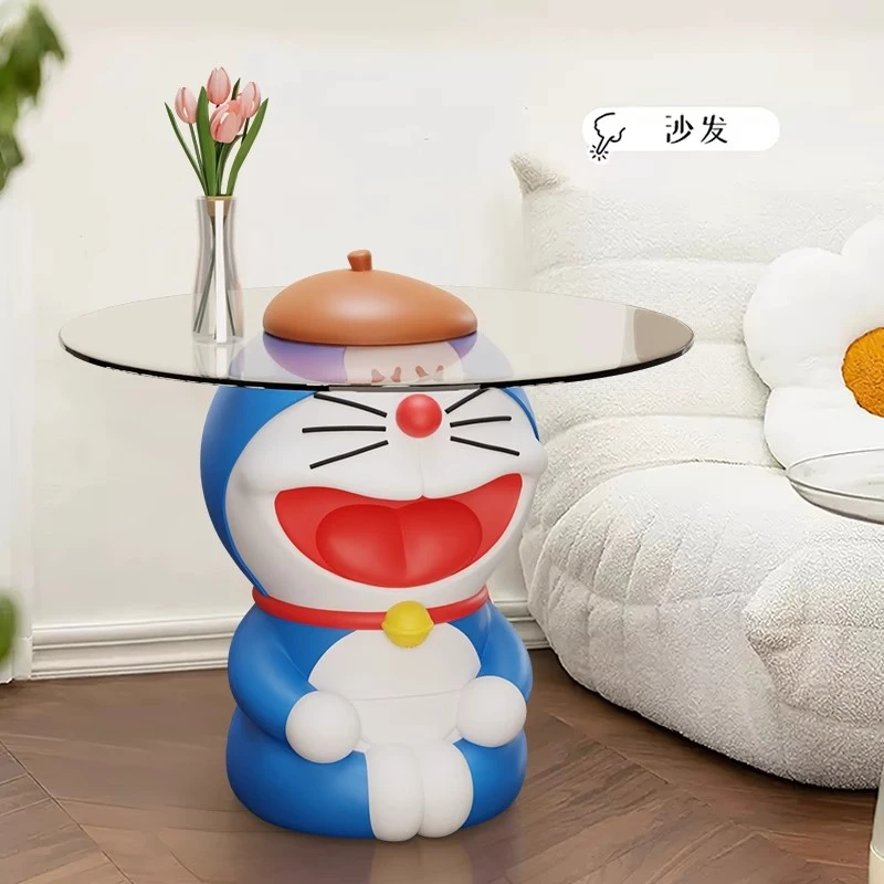 卡通哆啦A梦落地摆件客厅装饰创意茶几家用简约现代小桌子床头柜