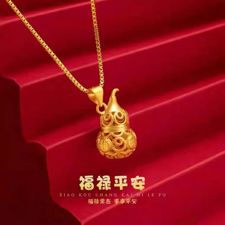 铜合金项链 精工版【镂空葫芦项链】锁骨链女款气质时尚精美百搭