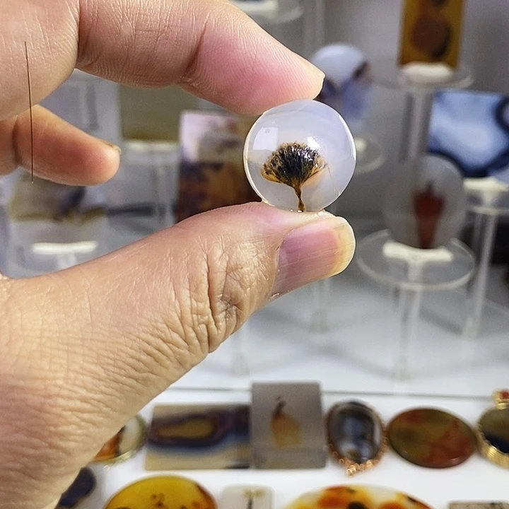 合成碳硅石非金属时尚图纹画面石饰品