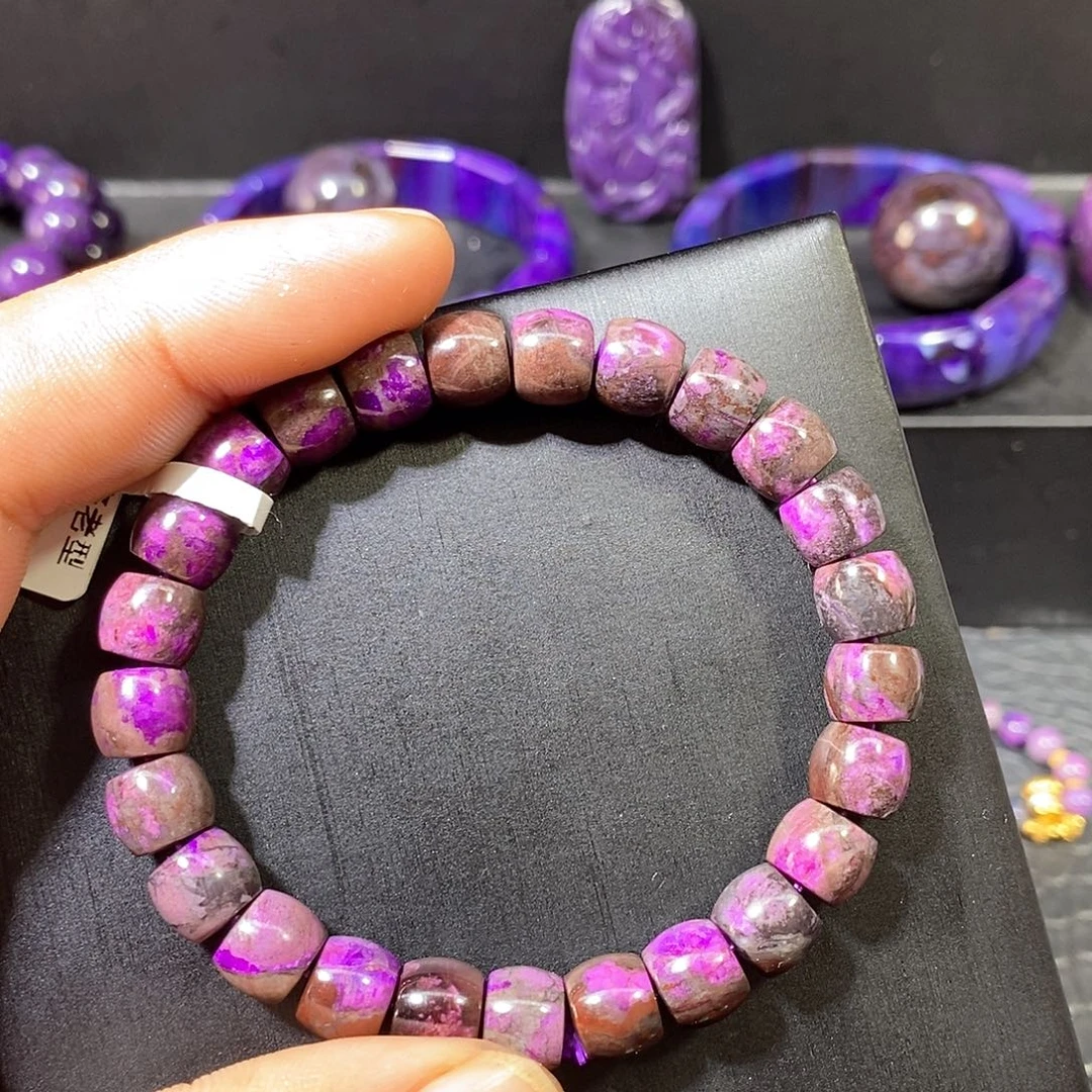 苏纪石（舒俱来）未镶嵌南非舒俱来咖皮桃红直切单圈