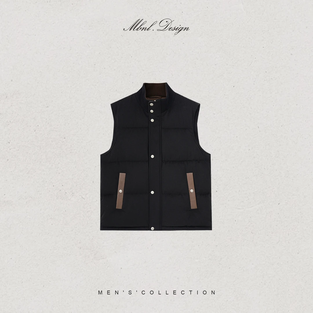 MBNL-F「Fluffy」秦磊男装90白鹅绒绵羊皮口袋细腻马甲LL-WMJ6020