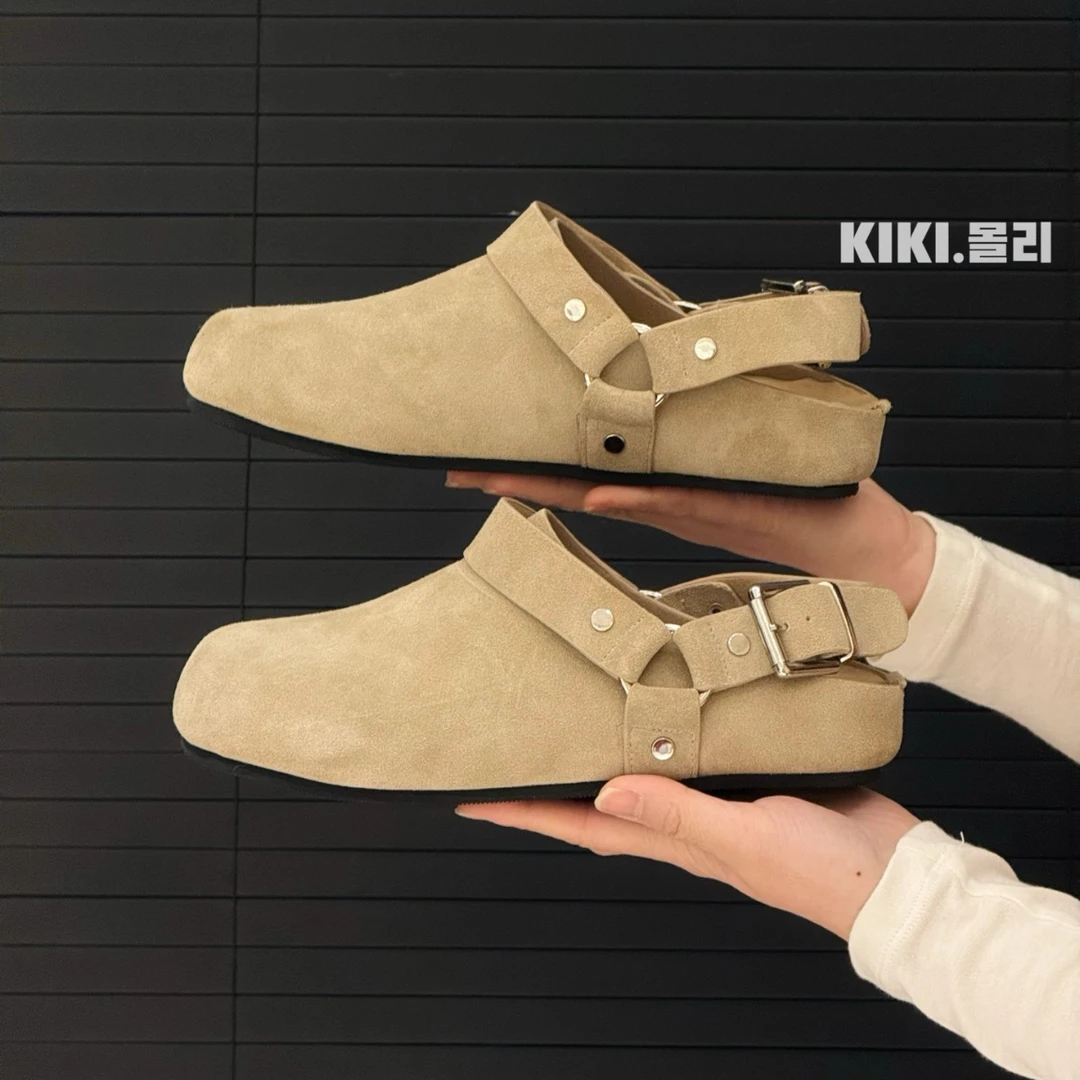 复古朋克风勃肯鞋女2025早春新款爆款设计感甜酷半拖外穿软底拖鞋