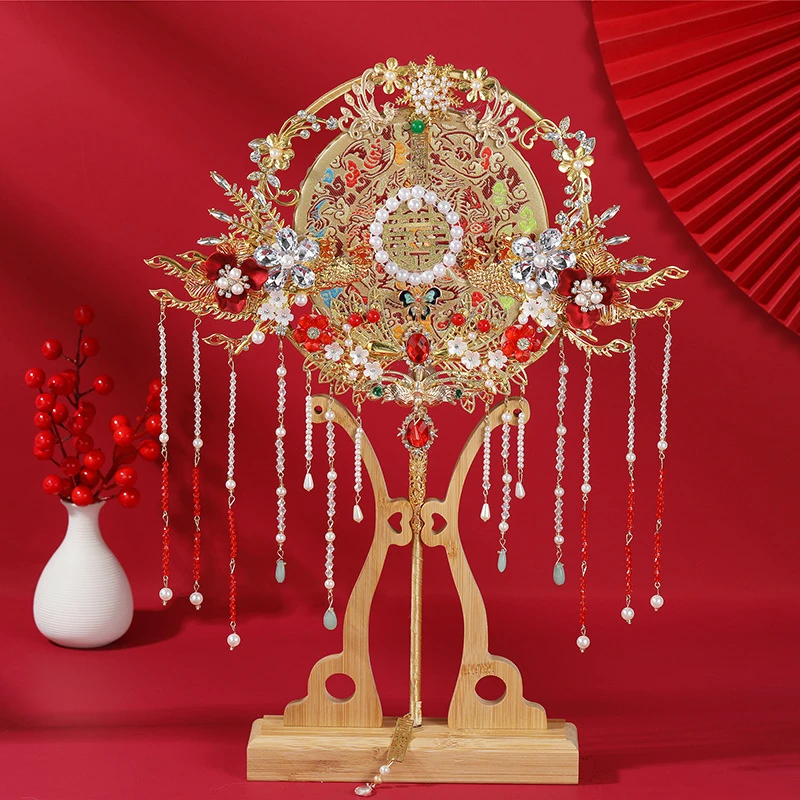 中式新娘秀禾团扇出嫁遮面闺蜜送礼佳品01金玉良缘