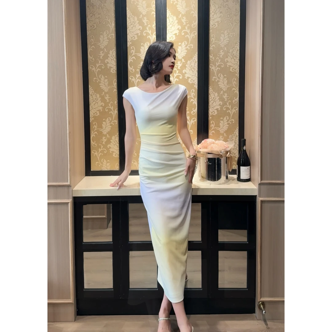 ANANY【珊瑚】夏季新款气质显瘦显高无袖款法式百搭连衣裙C-41158