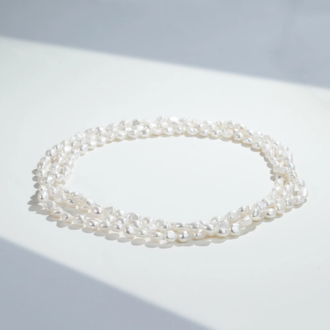 5-8mm梦阳A493-B 无核天然淡水珍珠项链毛衣链多样性发货160cm