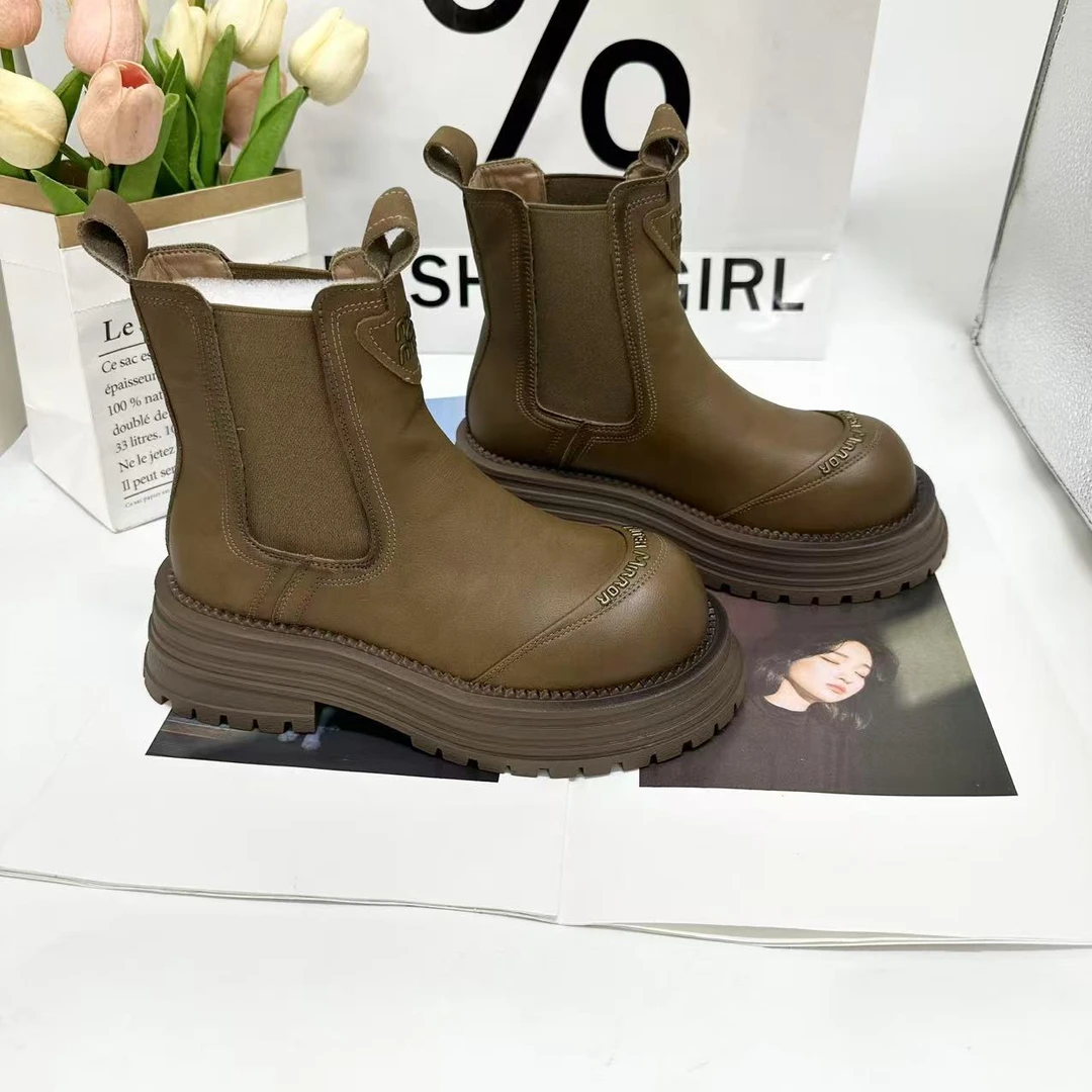 新款气质百搭潮流女款休闲烟筒靴(二棉)A/DDW/5688-12