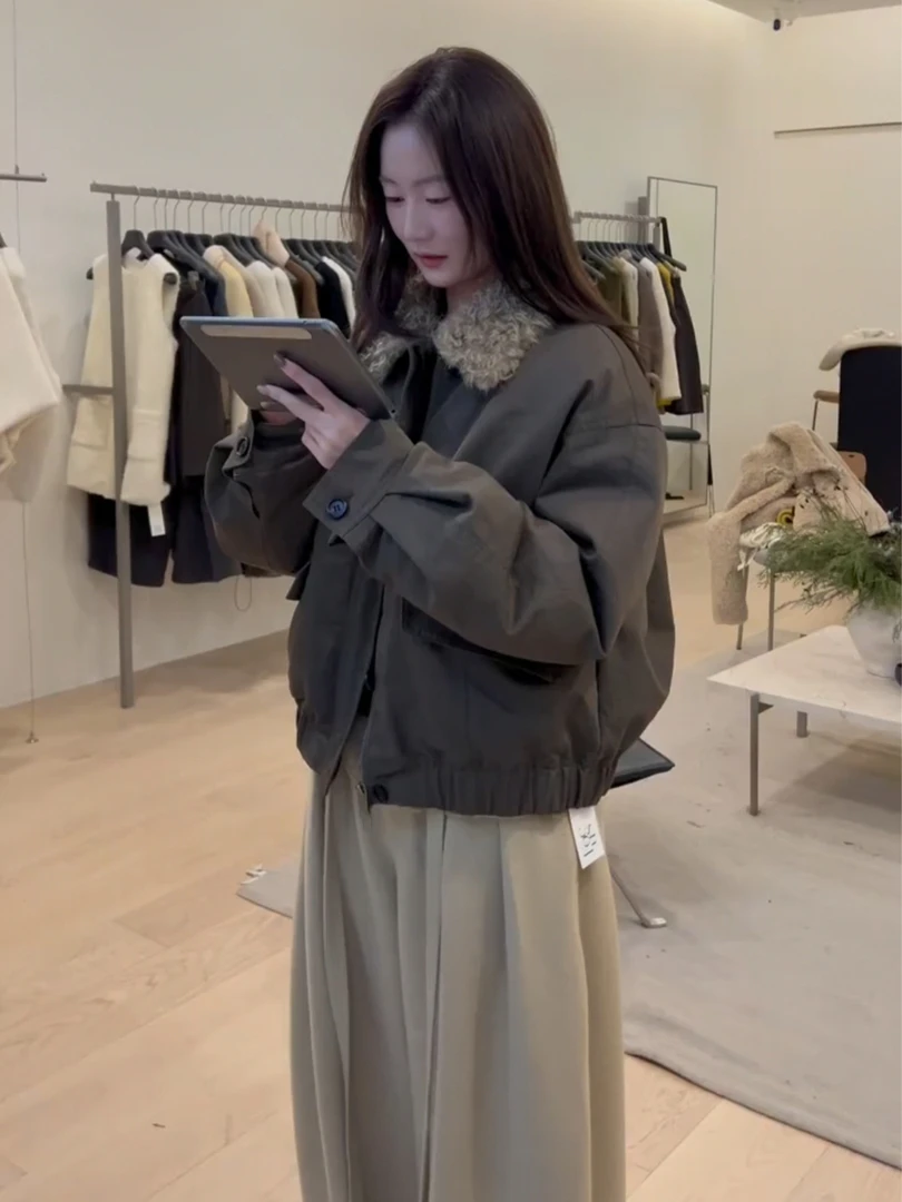 2026巨好看的棉服女冬季韩系小个子短款工装棉服毛领休闲厚外套潮