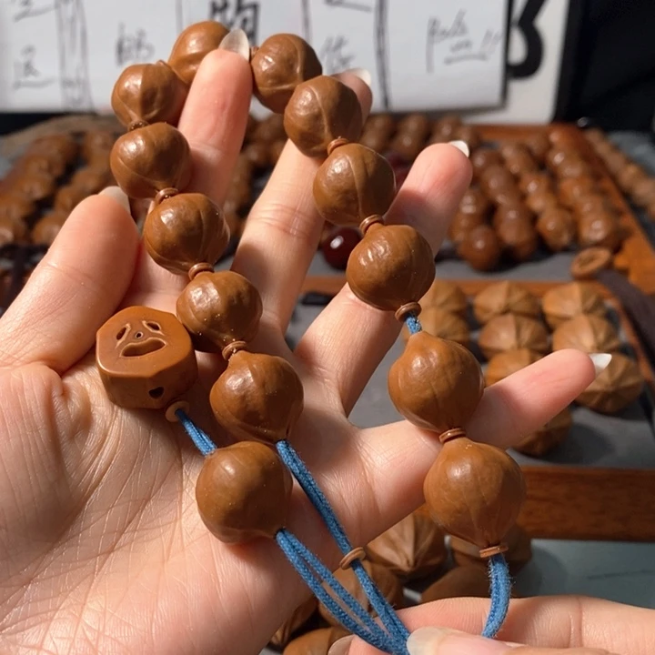 手串橄榄核0271精品蒜头铁核12+1颗