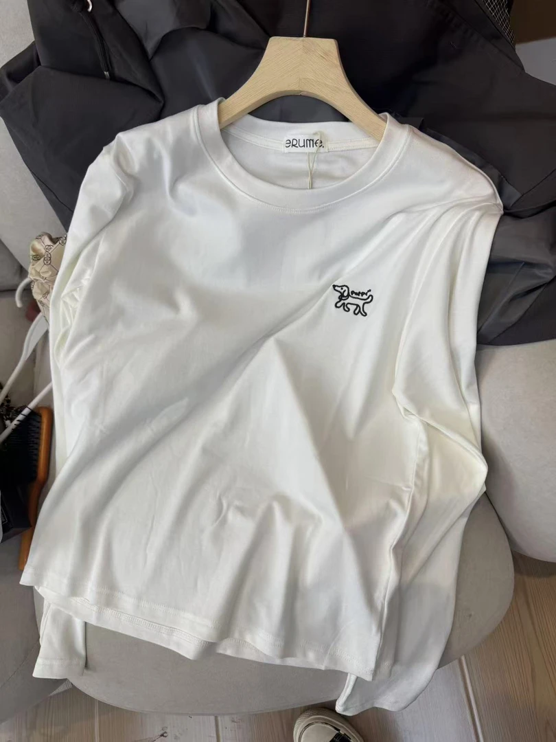 XiaoM~秋季简约卡通百搭长袖上衣