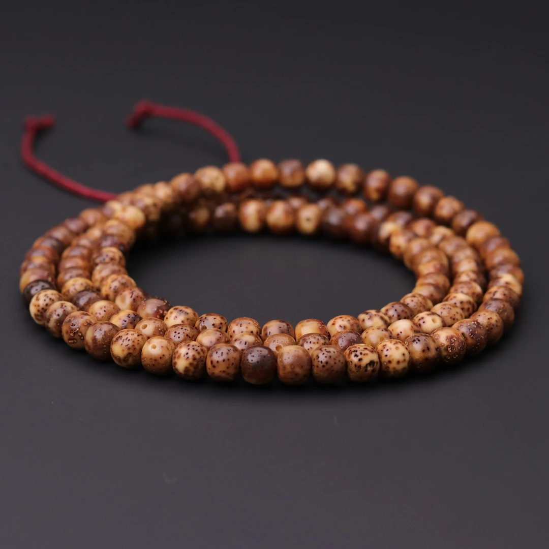 S0304-1【黑金星月】玉化原生态 星月菩提长串108（送工具）