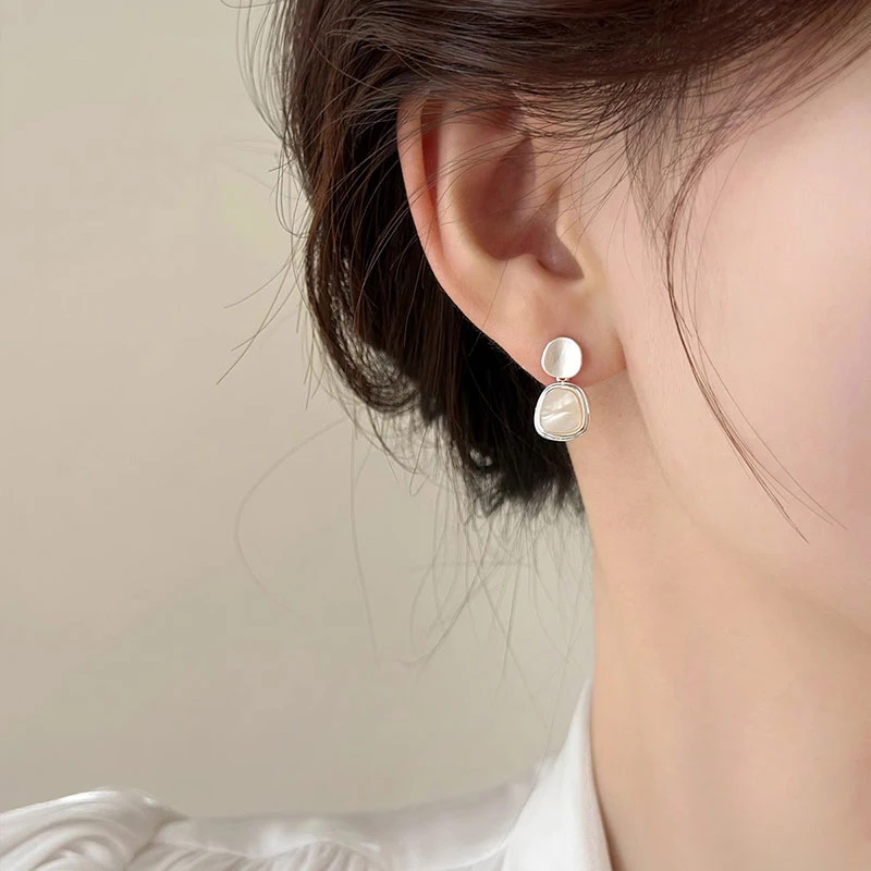 方形耳环耳坠女新款火爆款独特轻奢高级感小众耳饰银针耳钉4774