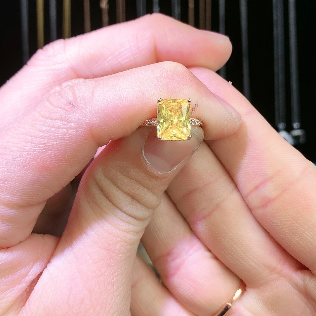 黄晶戒指银S925镶嵌111111111111