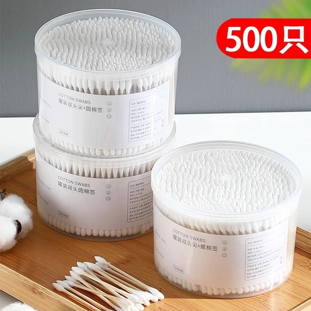 100只双头棉签棒家用化妆掏耳小头细棉花棒采耳一次性尖头清洁棒