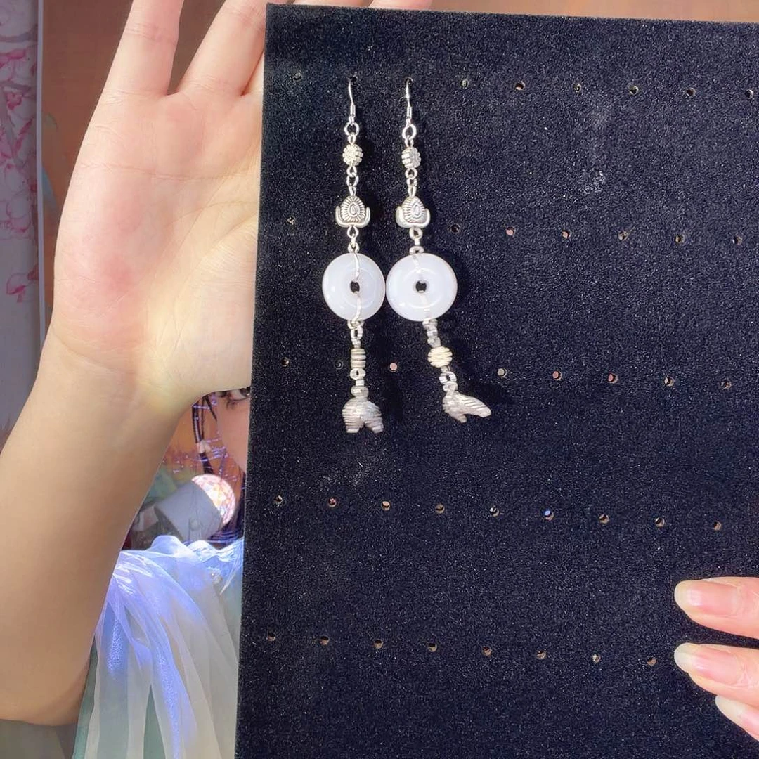 醋酸铜合金耳环一对