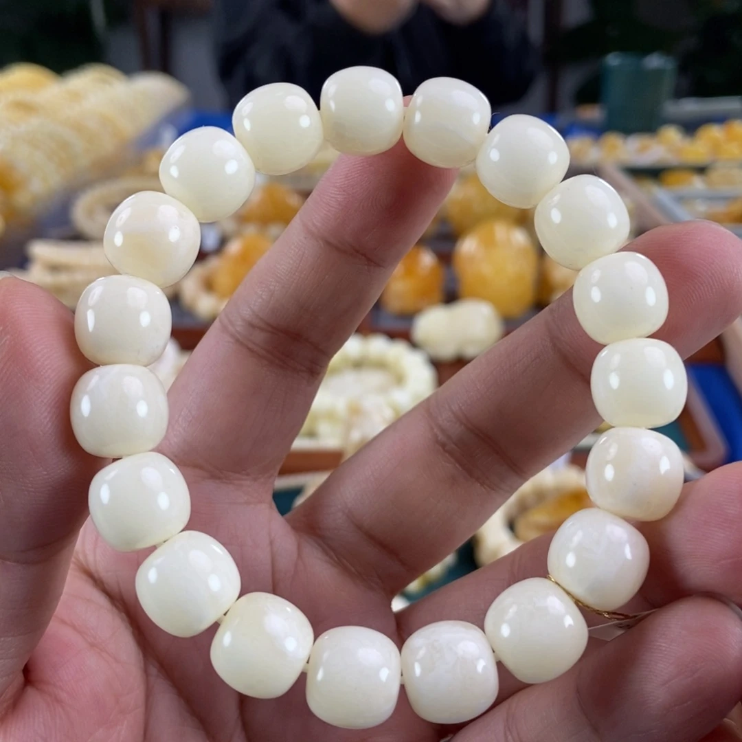 琥珀未镶嵌珠宝奇石12白蜡同料老型手串19.71