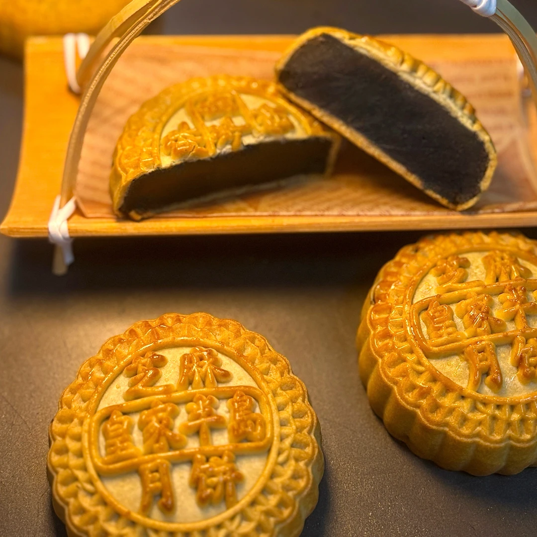 无蔗糖广式芝麻月饼传统味道皮薄馅多中秋糕点送礼佳品4枚/盒