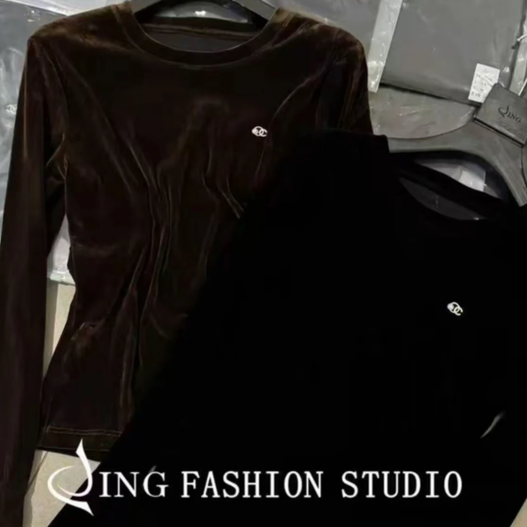 长袖休闲风圆领心形短袖法式T恤秋冬设计感网红春季