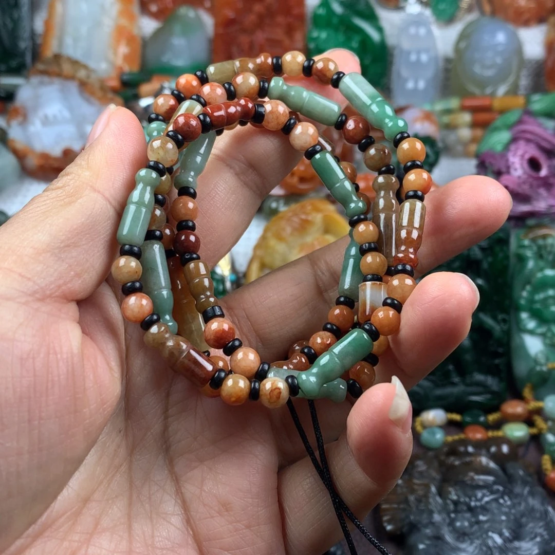 翡翠未镶嵌颈饰项链