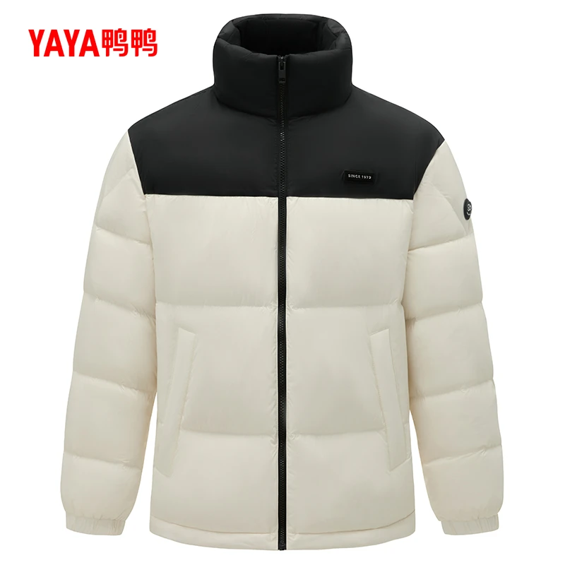 YAYA/鸭鸭【90+系列】羽绒服男短款简约休闲风情侣外套YE5B001186A