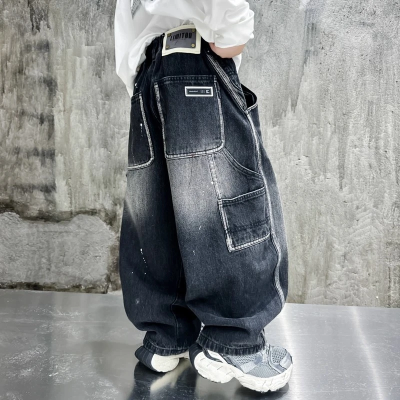 童装男童秋装裤子春秋款2025新款长裤男孩儿童牛仔裤秋季中大童潮