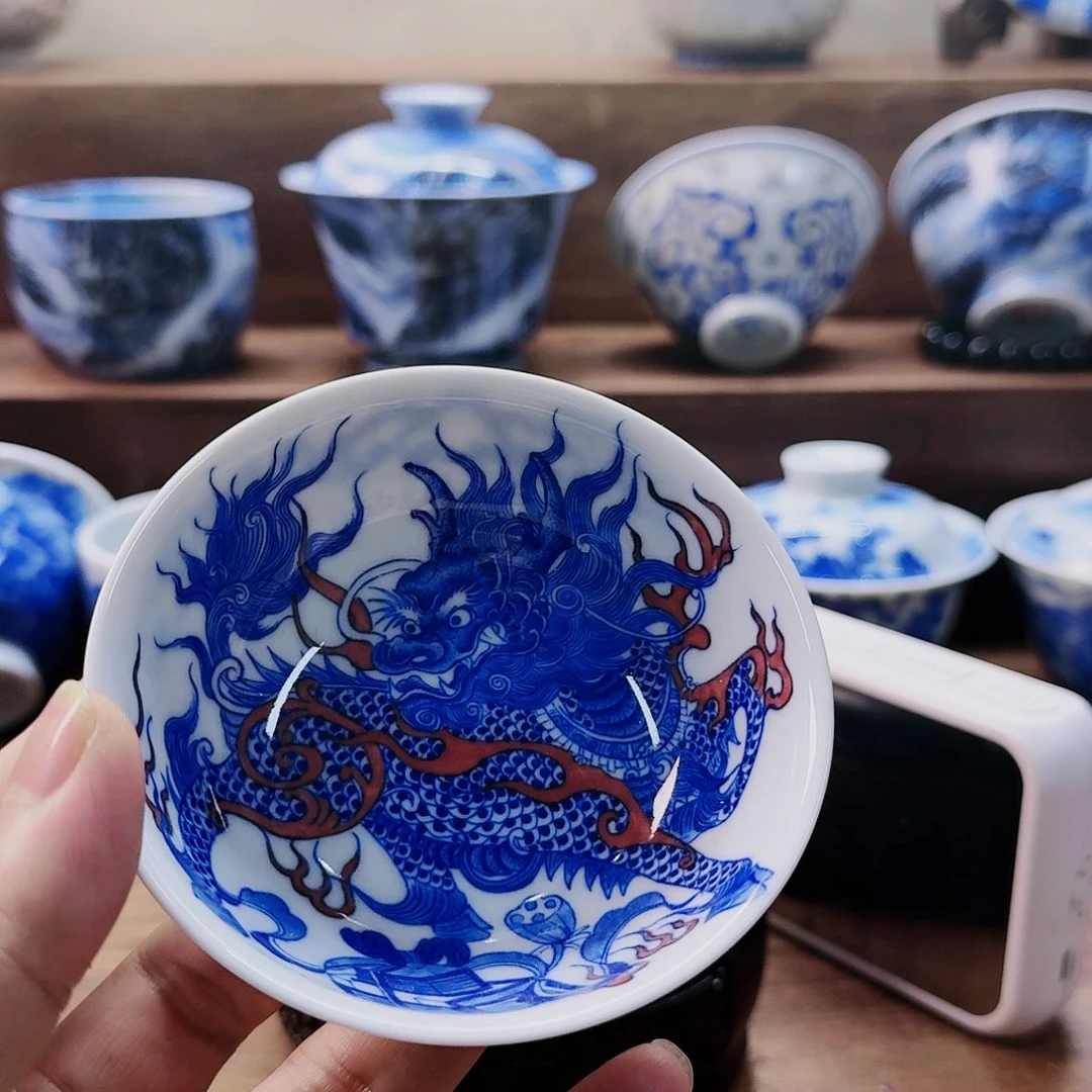 泥塑雪*主人杯手工手绘