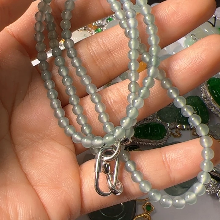 翡翠银S925镶嵌项链翡翠吊坠项链