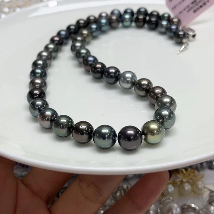 银S925镶嵌项链海水珍珠8-10mm104号