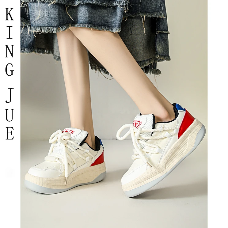 【原始森林】厚底真皮小白鞋百搭休闲板鞋新款小众软皮轻便休闲鞋