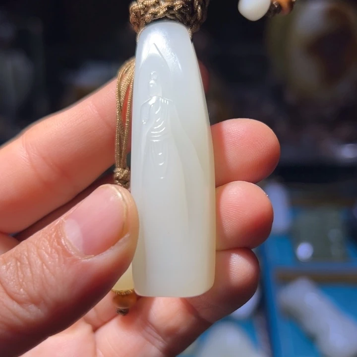 桃***石和田玉（白玉）未镶嵌挂件