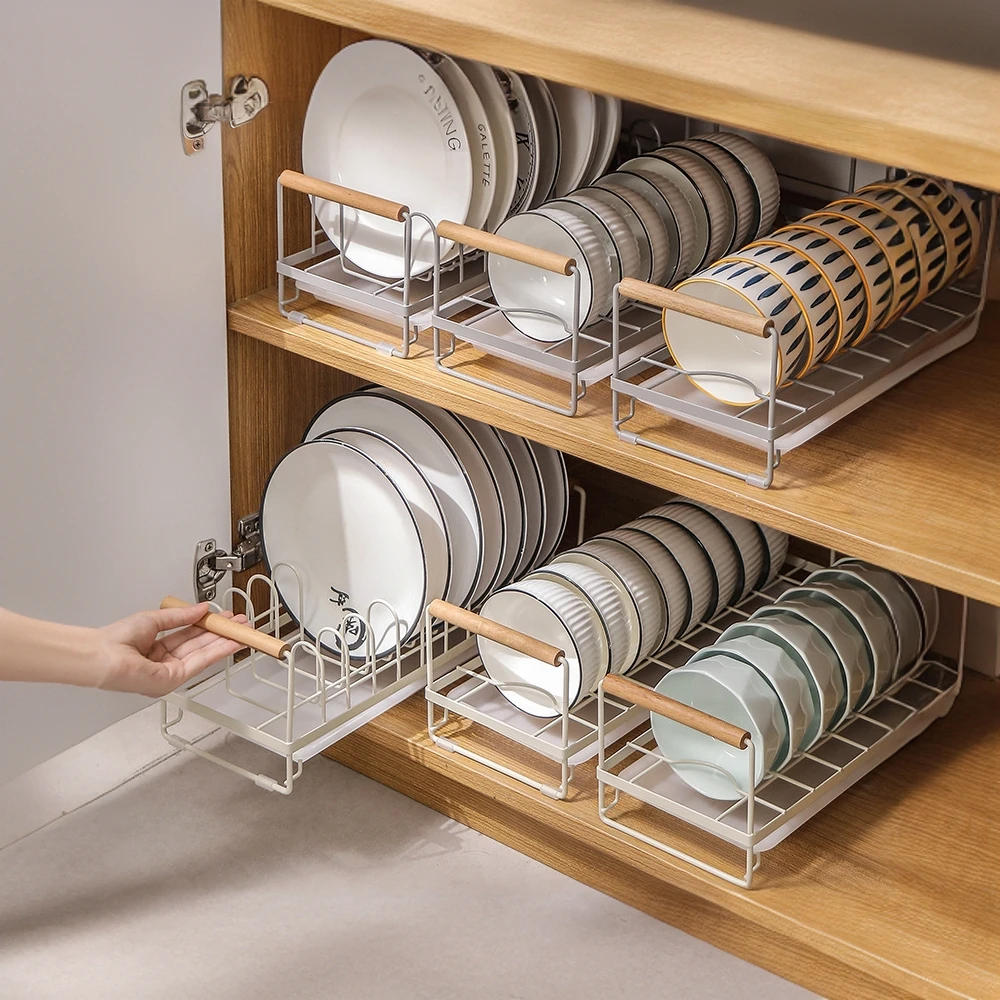 碗碟收纳架厨房收纳置物架子免打孔沥水碗盘架家用台面碗筷橱柜架
