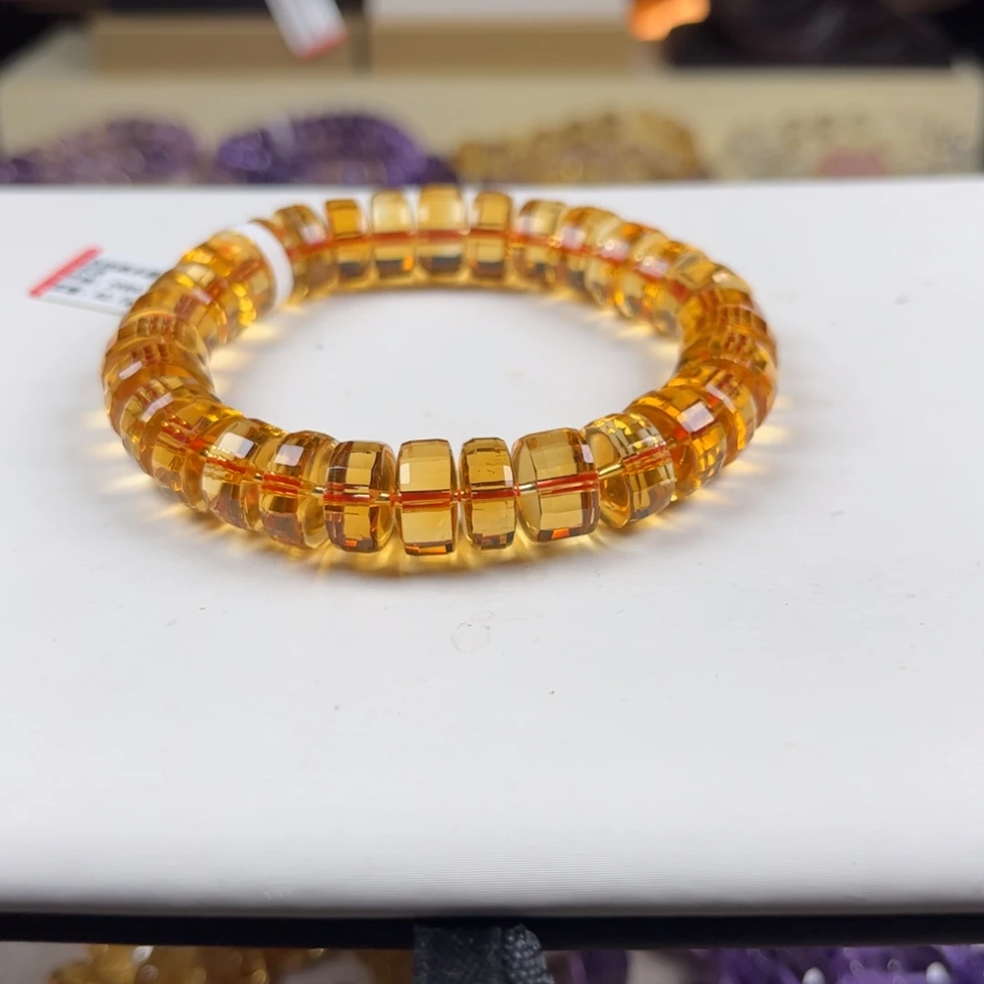 精***天黄晶手串未镶嵌手串