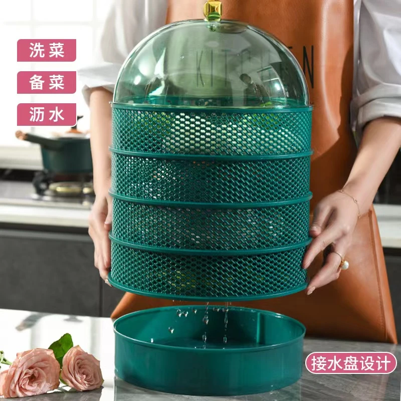 盖菜罩镂空夏季防蚊剩菜饭多层收纳架家用神器餐桌罩防苍蝇遮尘罩