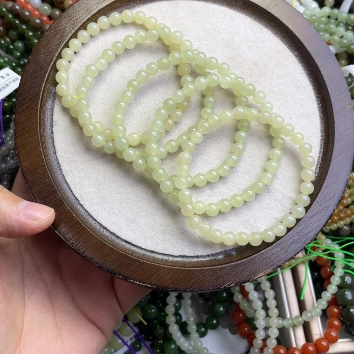 和田玉未镶嵌手链291和田玉蜂蜜水6mm多样性发一
