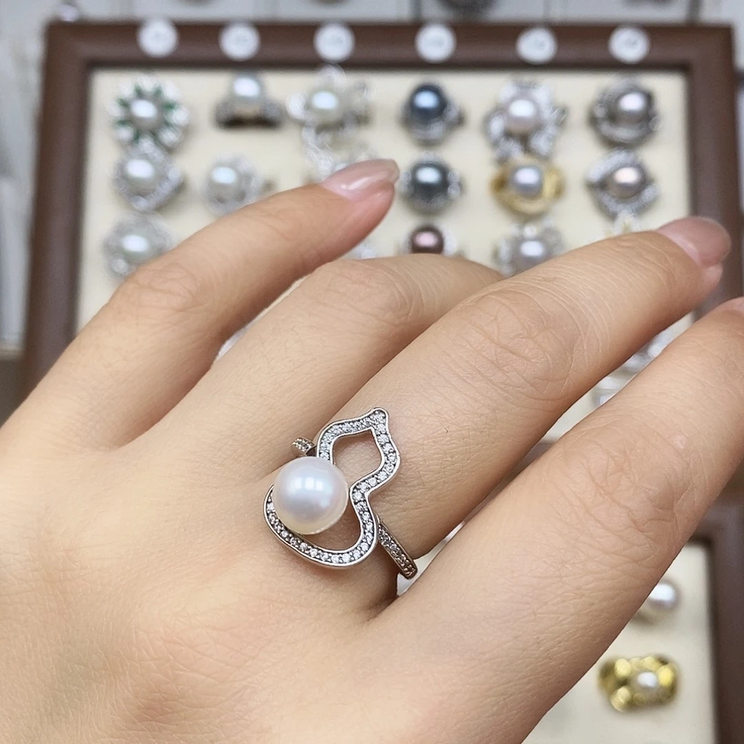 银S925镶嵌淡水珍珠戒指