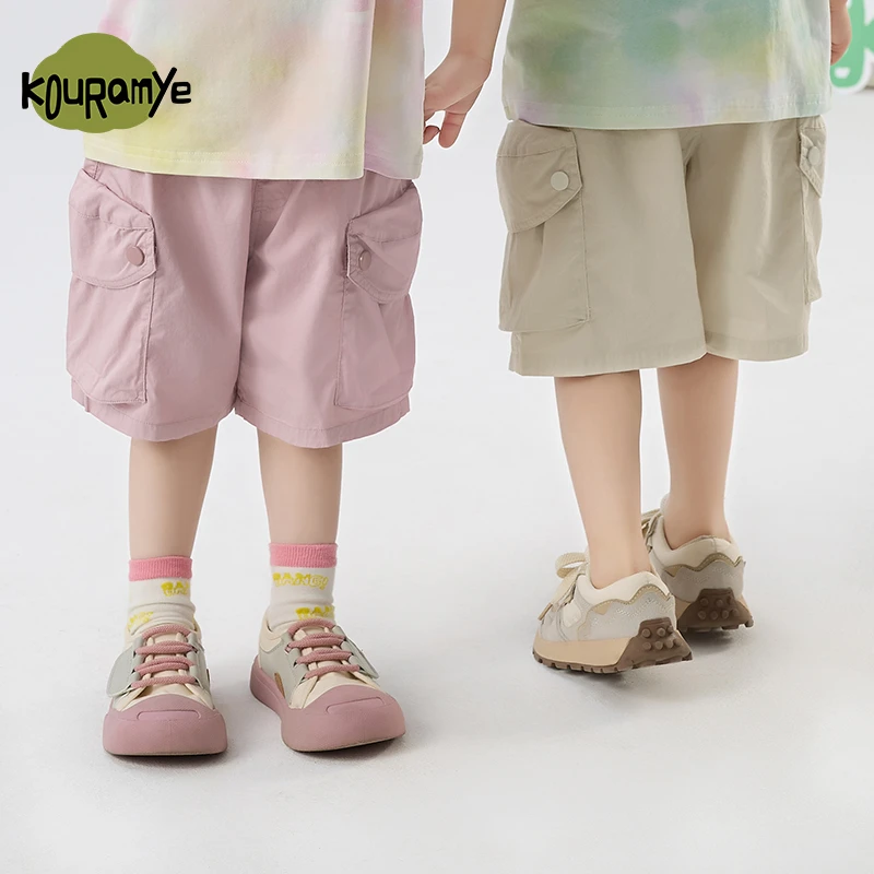 酷娃米夏季新款儿童裤子中小男女童时尚休闲百搭工装五分裤70421