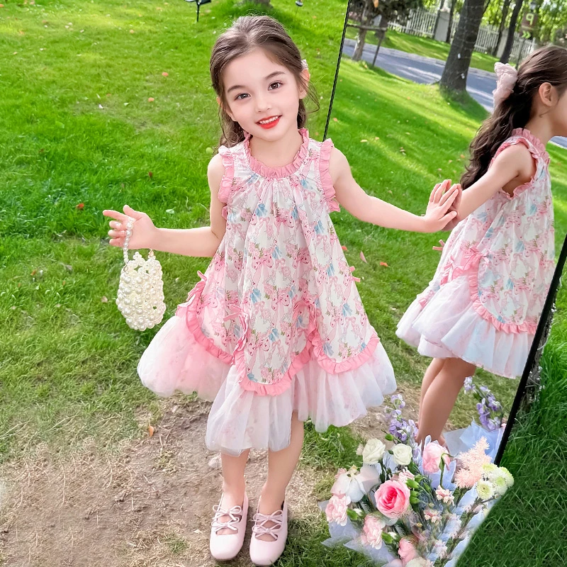 女童连衣裙2025新款女宝宝夏季薄款超好看纱裙花朵小女孩连衣裙夏