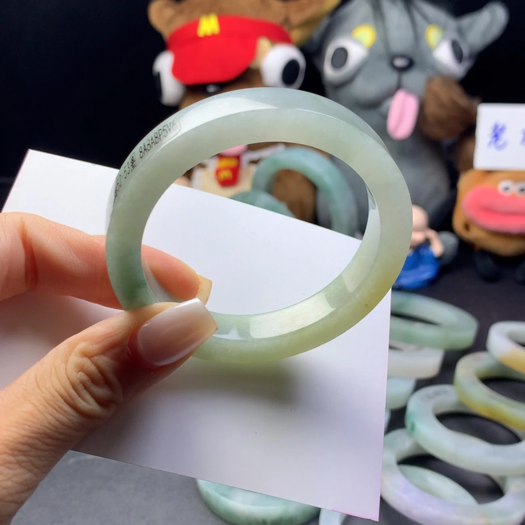 定制翡翠未镶嵌翡翠手镯52-53正