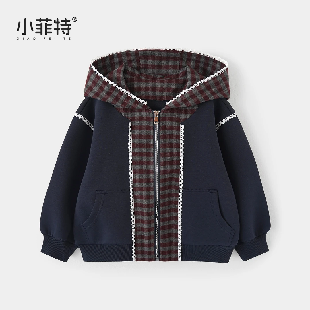 小菲特女童秋装新款连帽上衣中大童休闲外套儿童衣服YNYQ53010