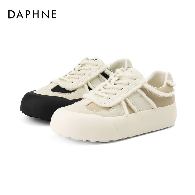 达芙妮丑萌网红潮流运动鞋2024新款秋冬季厚底百搭休闲鞋女