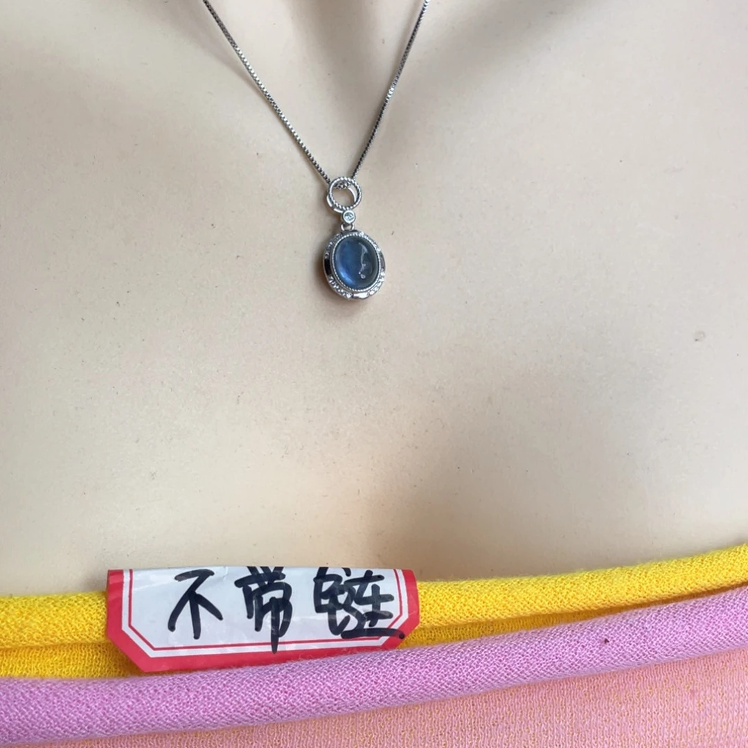 银S925镶嵌戒圈海蓝宝石