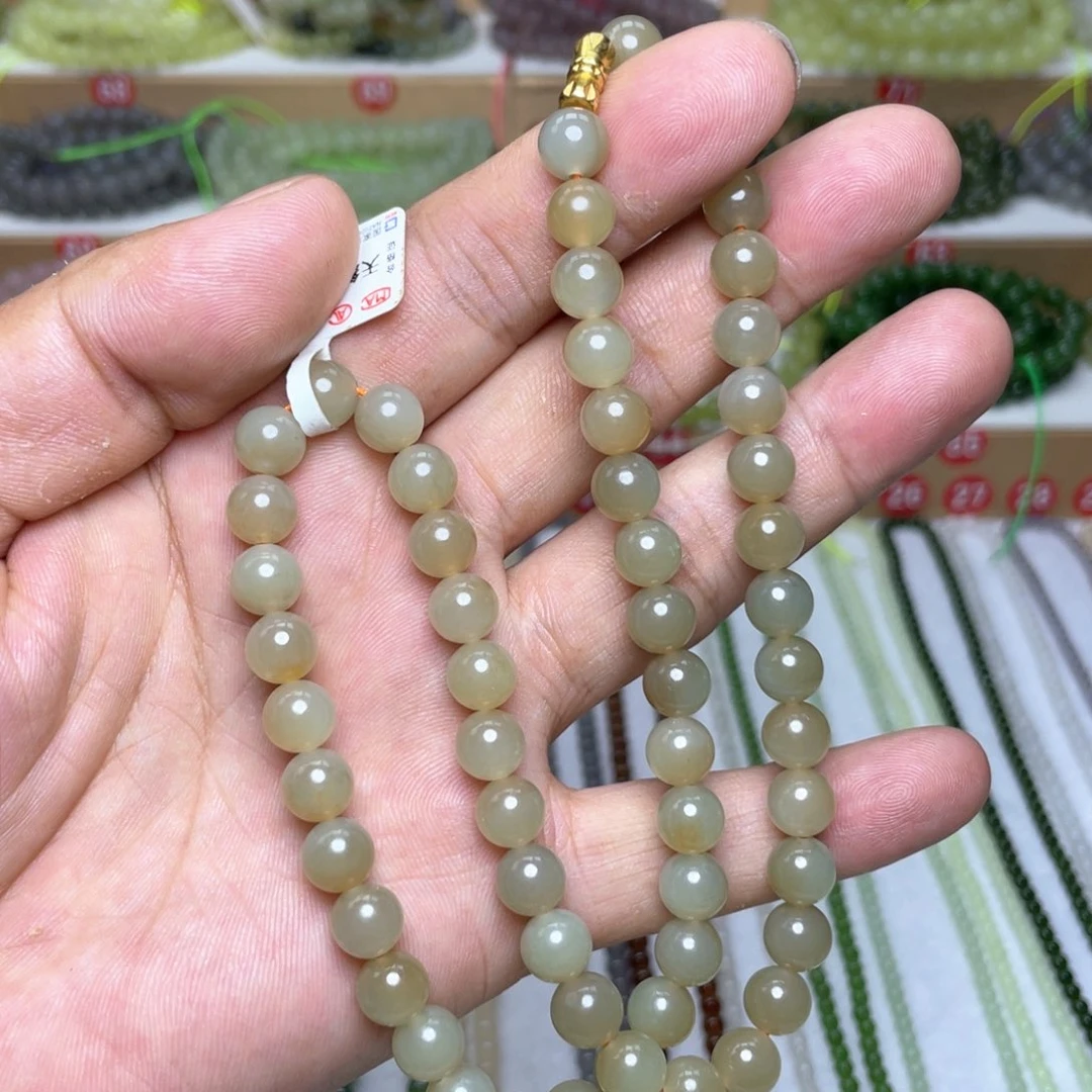 和田玉未镶嵌颈饰8mm