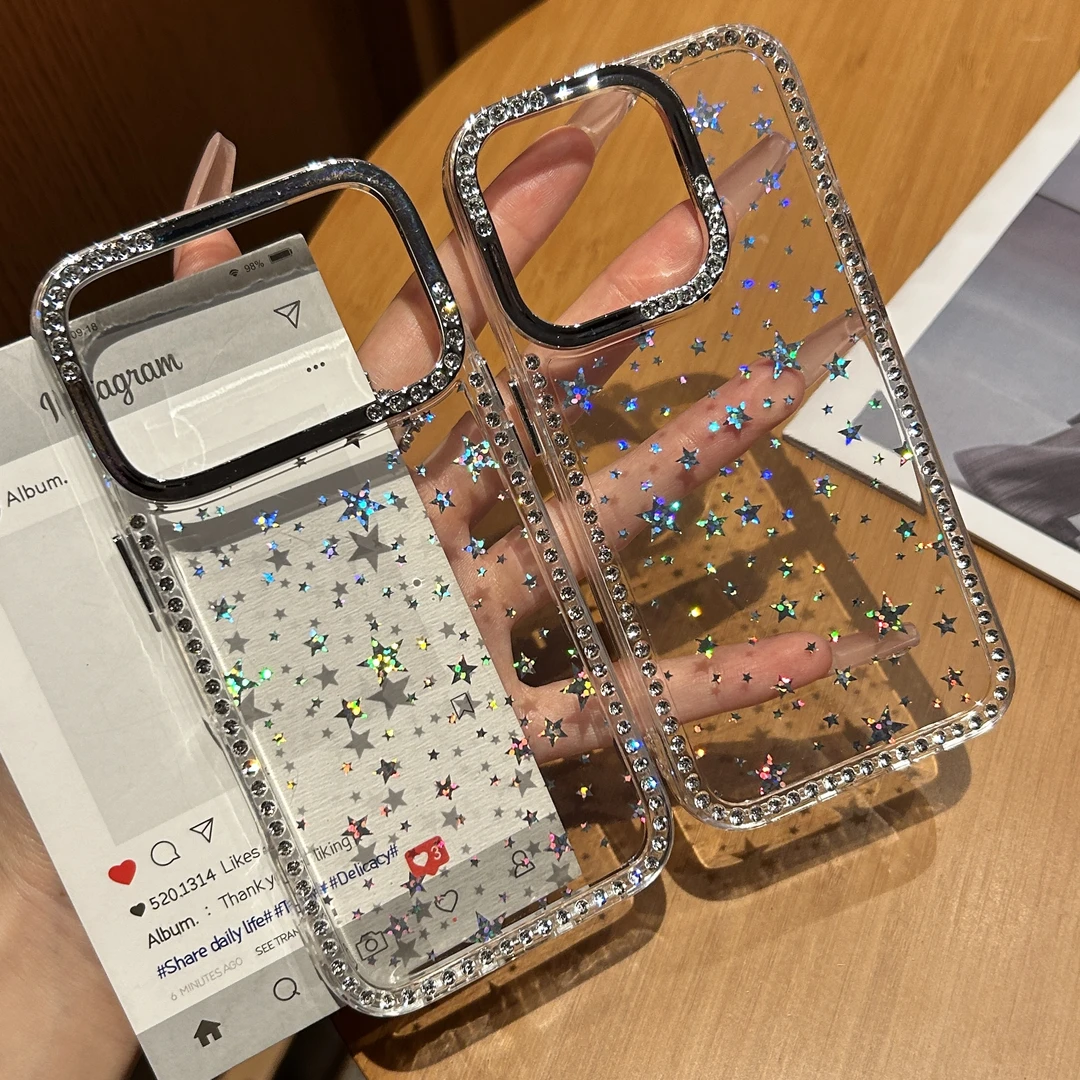 轻奢闪钻苹果17promax手机壳适用iphone17透明高级感16硅胶全包女