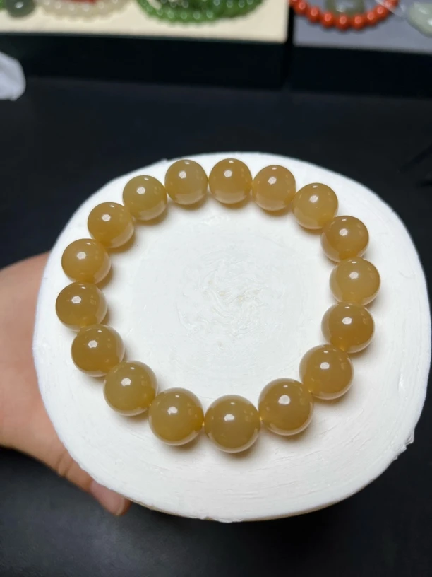 和田玉糖料新疆且末黄金糖高品手串