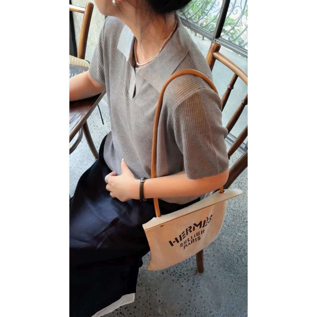 苏安家｜“老钱polo” 360度无死角显瘦纸片人莱赛尔冰皮短袖针织衫