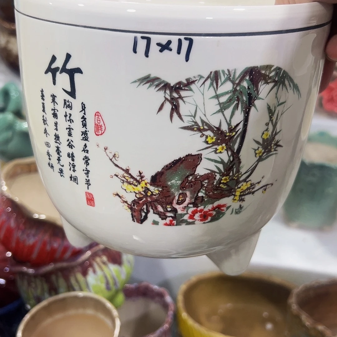 外贸尾单陶瓷花盆凑10米包邮
