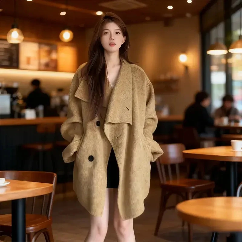 巨好看大翻领妮子大衣女秋季新款韩系时尚洋气高级感气质毛呢外套