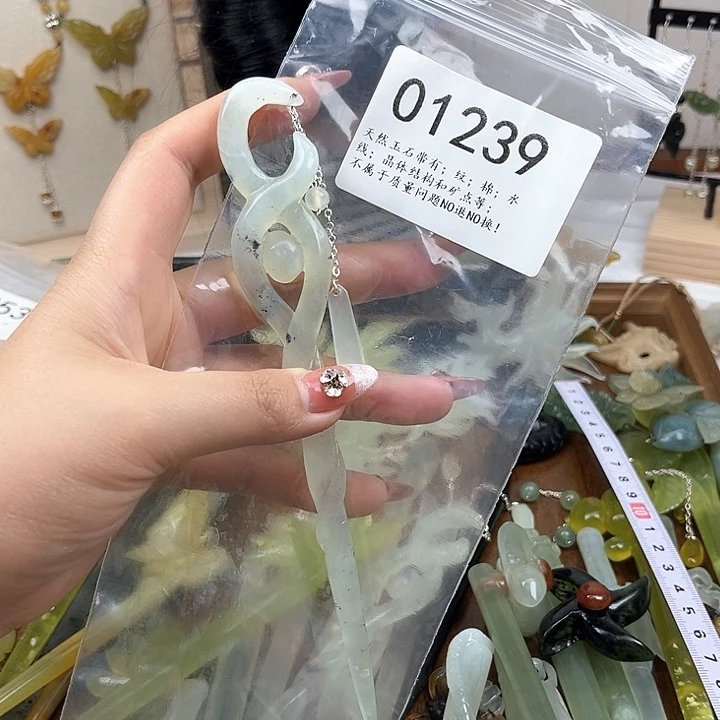 蛇纹石玉发簪合金刘***儿