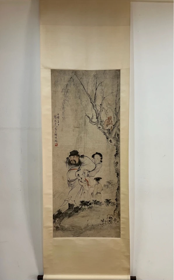 华嵒人物立轴 尺寸136/55