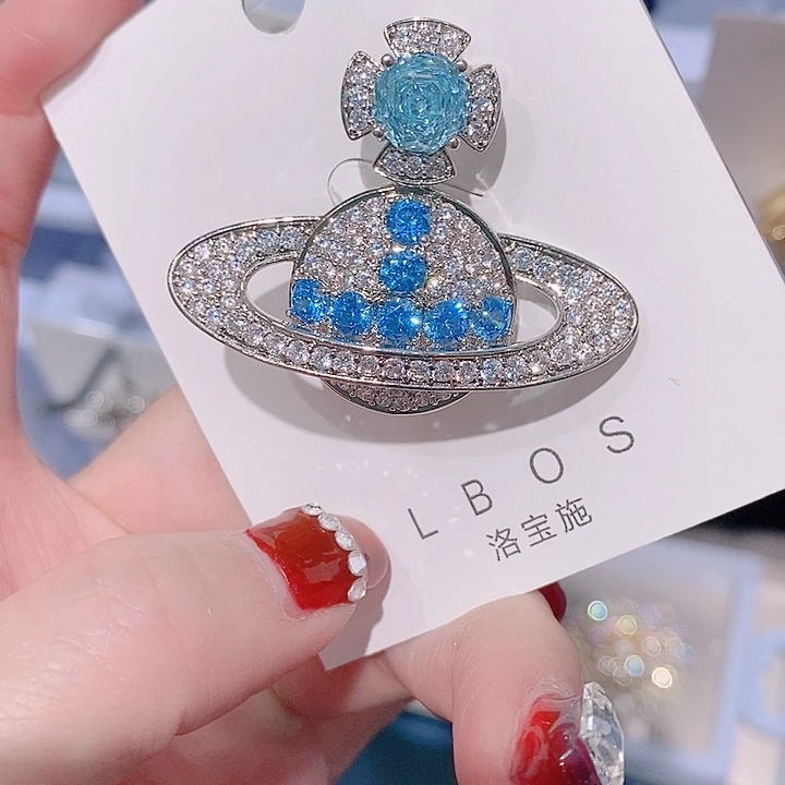 锆石铜合金星球胸针